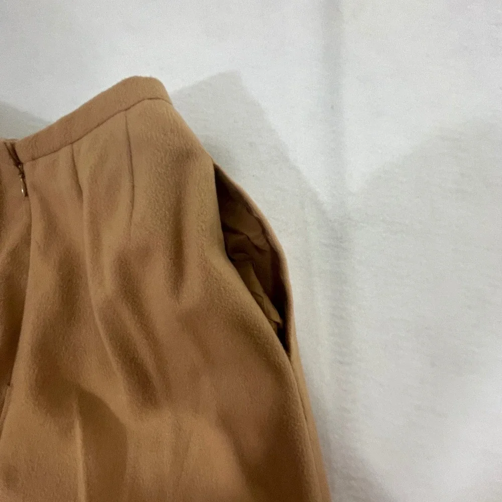 VTG J. Crew Wool Cashmere‎ High Rise Pleated Trouser Pants Tan Womens Size 4